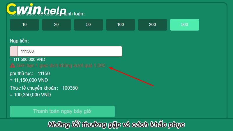 Những lỗi thường gặp và cách khắc phục