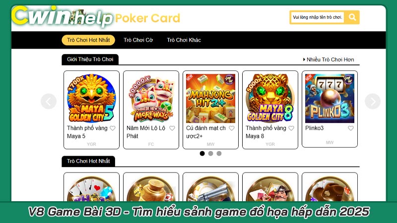 V8 Game Bài 3D - Tìm hiểu sảnh game đồ họa hấp dẫn 2025