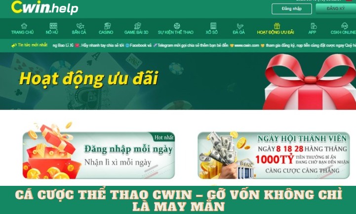 Cá cược thể thao Cwin – Gỡ vốn không chỉ là may mắn